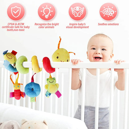 Baby Mobile Snake™ - Voor aan de kinderwagen of autostoeltje - Grijpspeelgoed