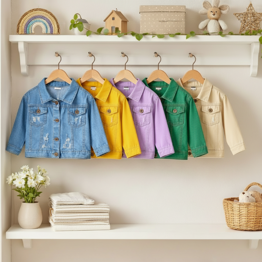 Candy Color Spijkerjas – Lichtgewicht Denim Jacket voor Kinderen