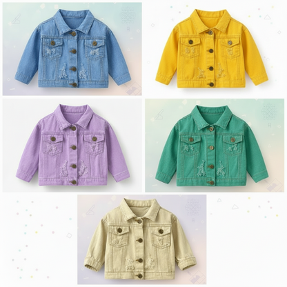 Candy Color Spijkerjas – Lichtgewicht Denim Jacket voor Kinderen