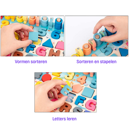 Woods™ | Ontwikkel de vaardigheden - Montessori houten speelbord