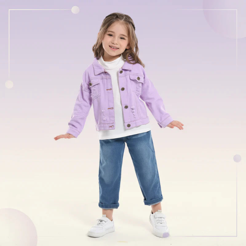 Candy Color Spijkerjas – Lichtgewicht Denim Jacket voor Kinderen